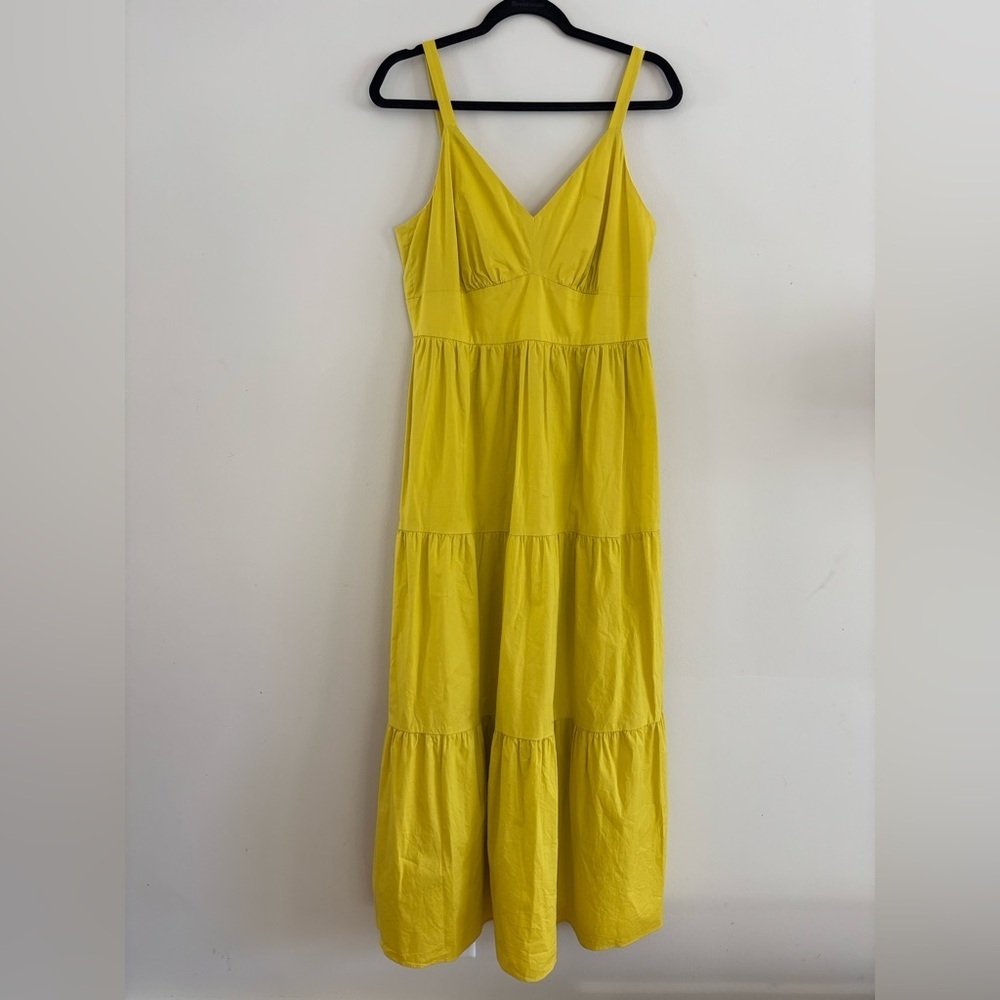 Maggy London Yellow Maxi Dress, Size 10, Cotton, Summer Beachy Dress - Picture 3 of 7